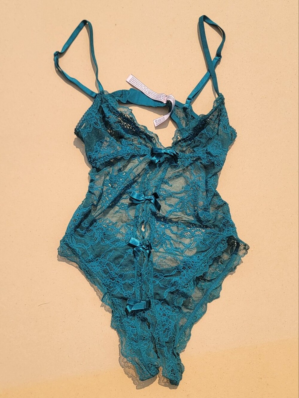 Victoria's Secret Teal Lace Sheer Teddy